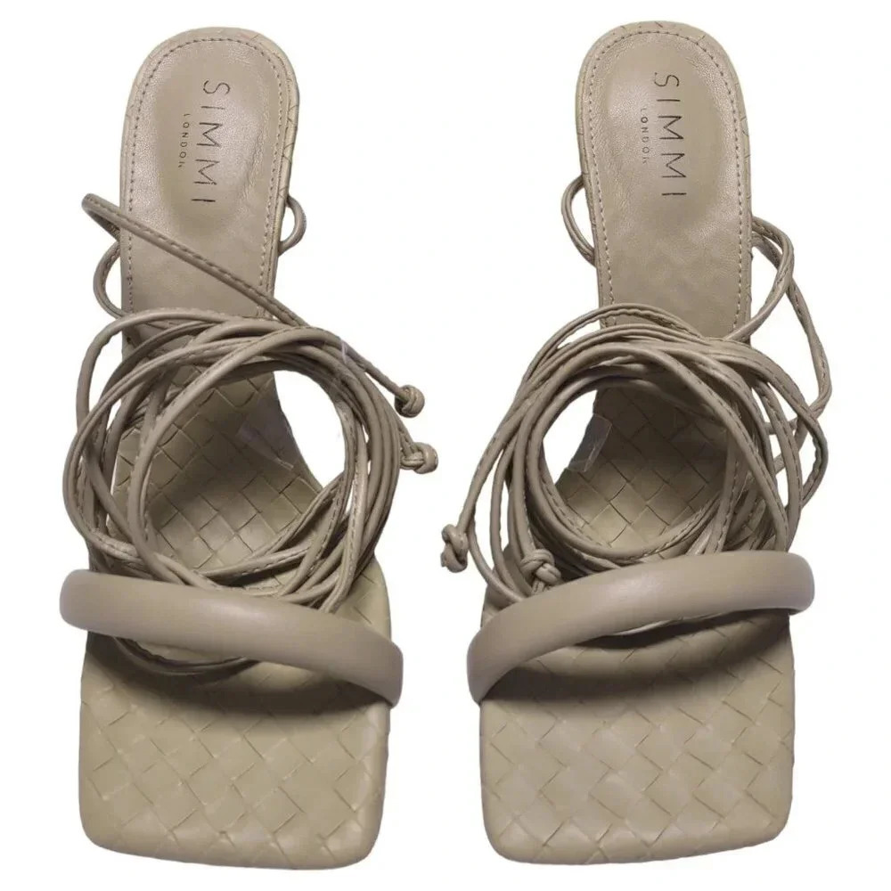 Simmi London Heels Strappy Lace up Heels Seagreen Light Green Size 8 - Picture 7 of 11